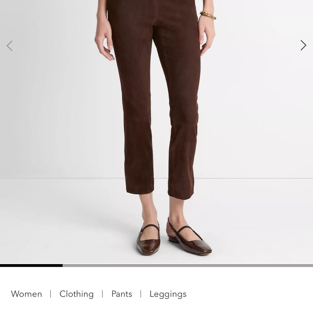 Vince Suede Split-Hem Cropped Pant